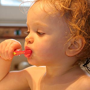 Little Girl Brushing Teeth