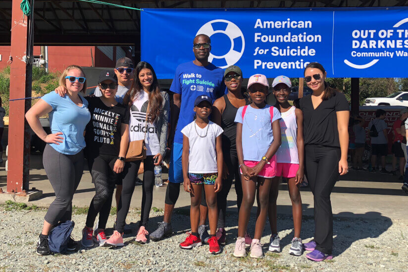 Dr. Nettey-Marble and his dental family smile at the Out of the Darkness Suicide Prevention Community Walk